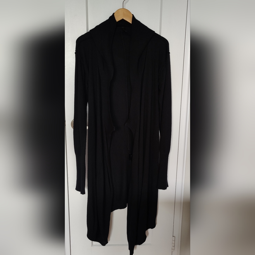 Peter O. Mahler Luxury Black Wool Blend Cardigan